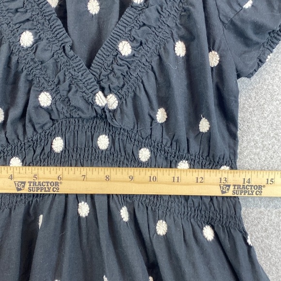 Cute Options boho milkmaid midi dress made in India L dot embroidered cotton - Picture 4 of 12